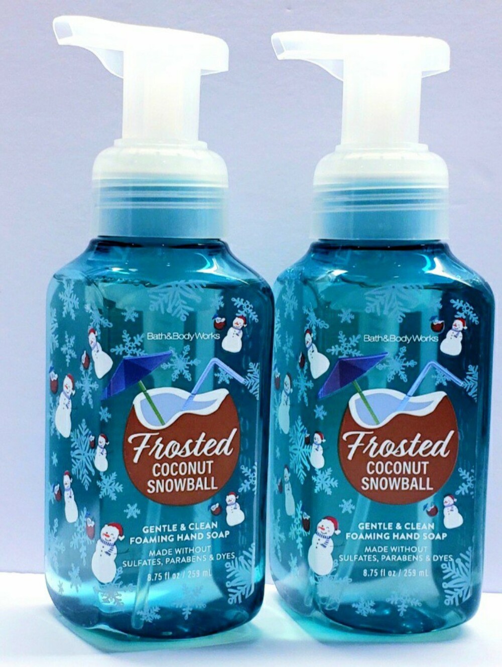Bath & Body Works FROSTED COCONUT SNOWBALL Gentle & Clean Foaming Hand Soap(2pc)